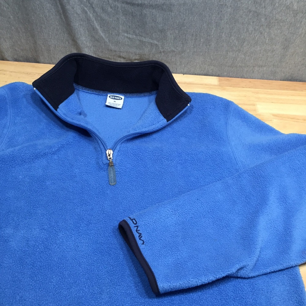 Old Navy Mens XL Blue Quarter Zip Fleece Pullover Mock Neck Sweater‎ 427426